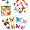 A collection of twelve colorful 3D butterfly wall stickers in various shades and patterns.