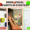 Hands placing colorful magnetic clips on a family refrigerator and a classroom whiteboard.