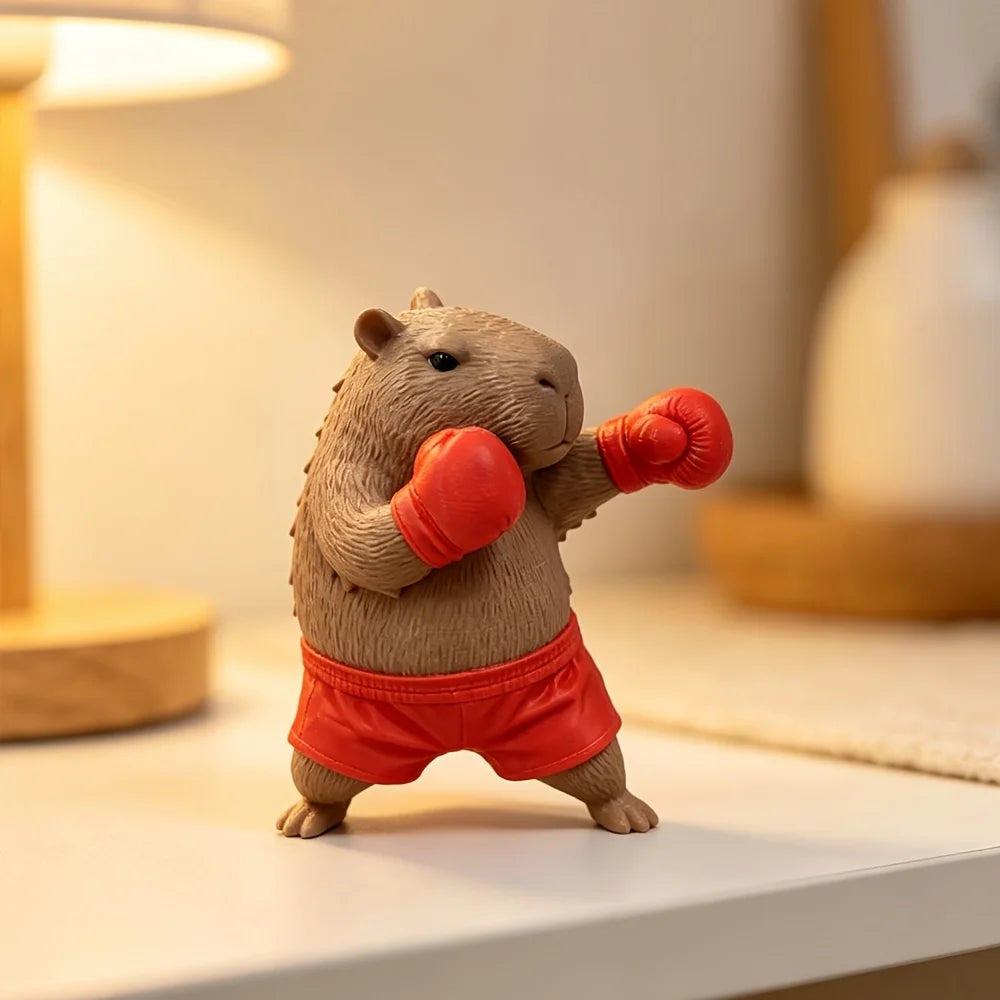 Capybara Desk Figurine – Cute Animal Statue for Office & Car