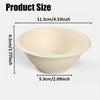 A beige disposable paper bowl with a 11.5cm diameter and 4.5cm depth.