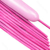A bundle of bright pink magic twisting balloons with long stems.