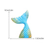 Blue mermaid tail cake topper featuring a seashell and sea star design.