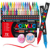 72-Color Acrylic Paint Pen Set with Brush Tips