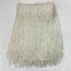 Silver beaded tassel fringe trim used for curtains and DIY projects