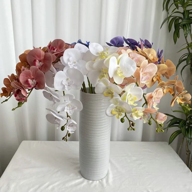 Artificial Butterfly Orchid Bouquet – 9 Silk Blooms for Home & Event Decor