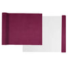 A roll of deep magenta suede wrap fabric with a white backing, used for DIY projects.