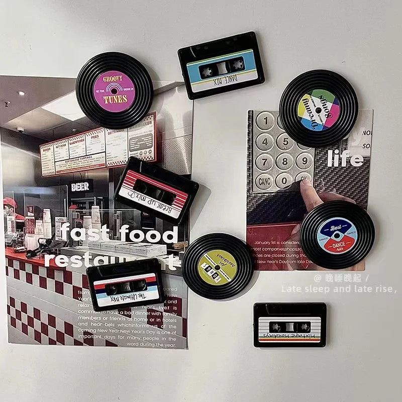 Retro Cassette Tape Fridge Magnets (Set of 4)