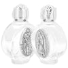 Decorative glass bottle with a figurine inside and a twist cap