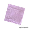 A stack of 16 purple napkins for parties and celebrations.