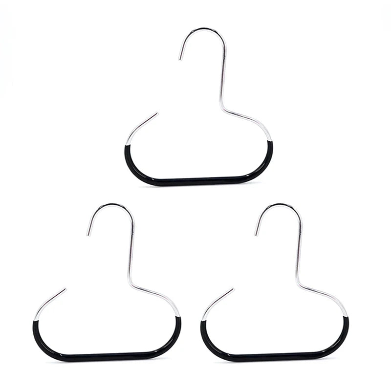 A clear wall mounted hat storage organizer with a hook design.