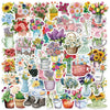 A collection of colorful floral and botanical stickers featuring various flowers, plants, and decorative elements.