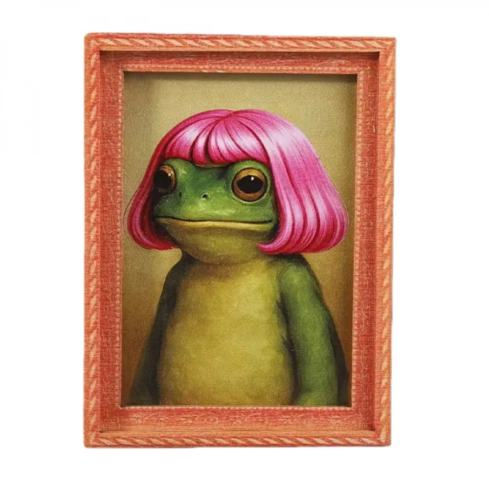 Whimsical Frog Wooden Fridge Magnets with Retro Charm