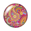 Round Leaf Pattern Flat Back Glass Cabochons for Jewelry Making