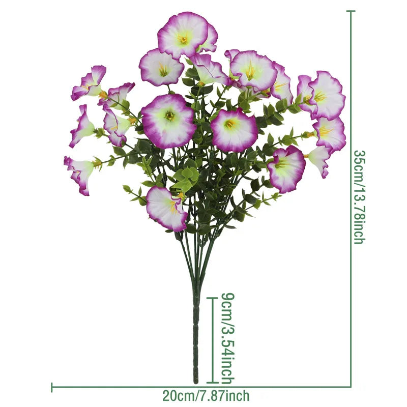 A bouquet of artificial silk cloth flowers featuring pink and white petals on a green stem.