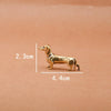 Brass Dachshund Figurine – Mini Tabletop Dog Statue