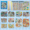 A set of 10 scene cards and 20 stickers featuring various miniature 3D scenes for kids.