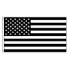 A black and white flag design featuring stars on the left side and horizontal stripes on the right.