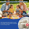 A family enjoying plant-based compostable peelable plates for on-the-go meals.