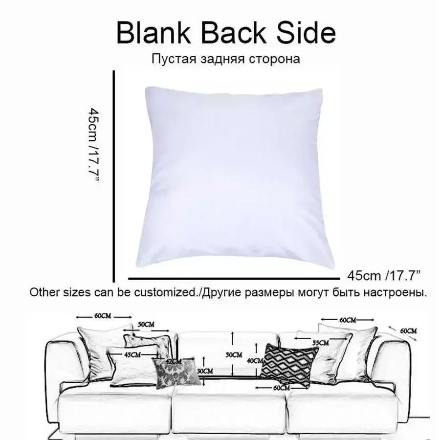 Blank back side of a white decorative pillow cover with leopard print fabric