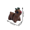 A brown 3D printed cartoon animal figurine with green antlers and a blue eye, shown from the side.