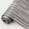 Roll of realistic wood grain floor stickers in gray and white stripes