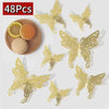 48 pieces of gold decorative 3D butterfly wall stickers for home decor