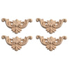 Set of four wooden carved corner appliques used for furniture and frame decoration