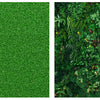 A lush, vibrant tropical jungle leaf photography backdrop featuring diverse green foliage and red accents.