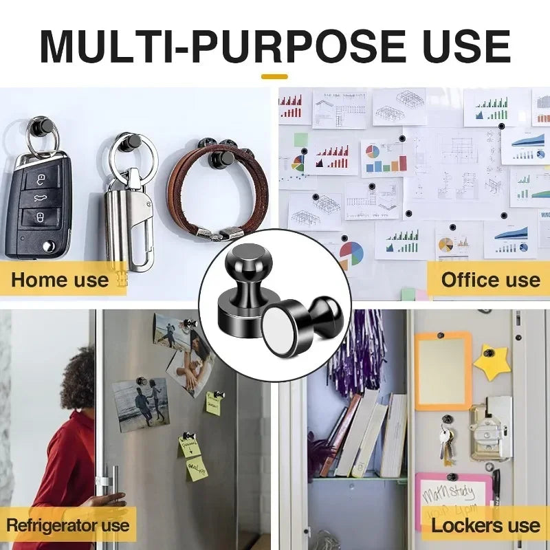 Set von schweren Neodym-Magnet-Pushpins für Haus, Büro, Kühlschrank und Schließfächer.