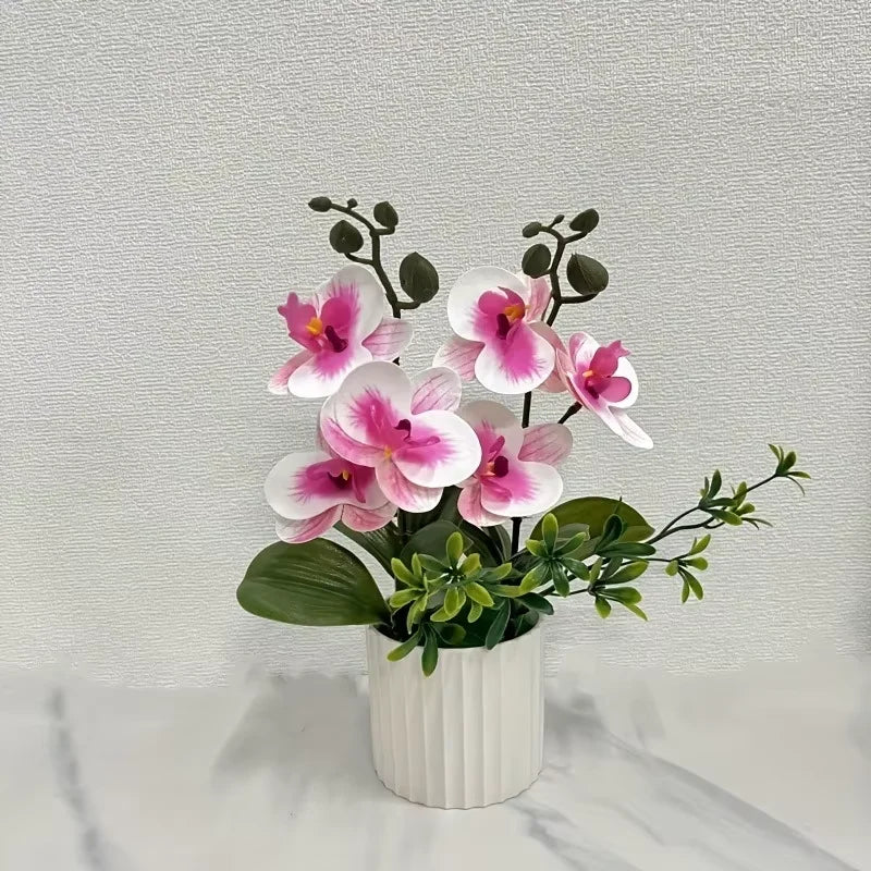 Artificial Butterfly Orchid Bouquet – 9 Silk Blooms for Home & Event Decor