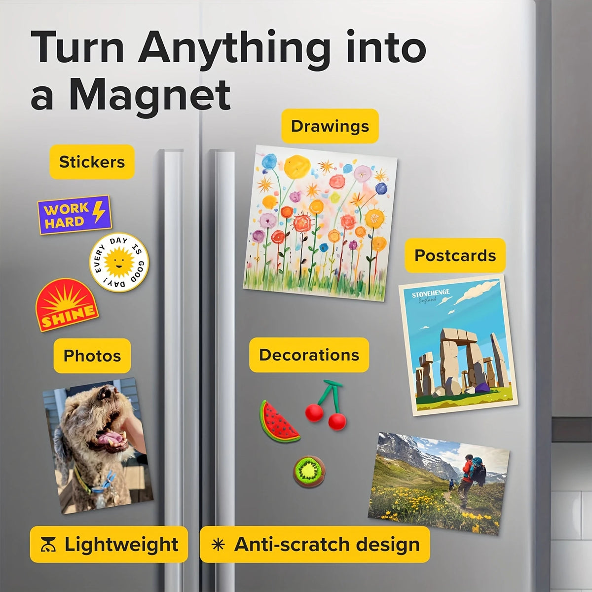 Flexible Adhesive Magnet Sheets (3.5" x 2")