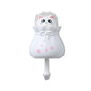 White cartoon cat wall hooks for organization with a bow detail