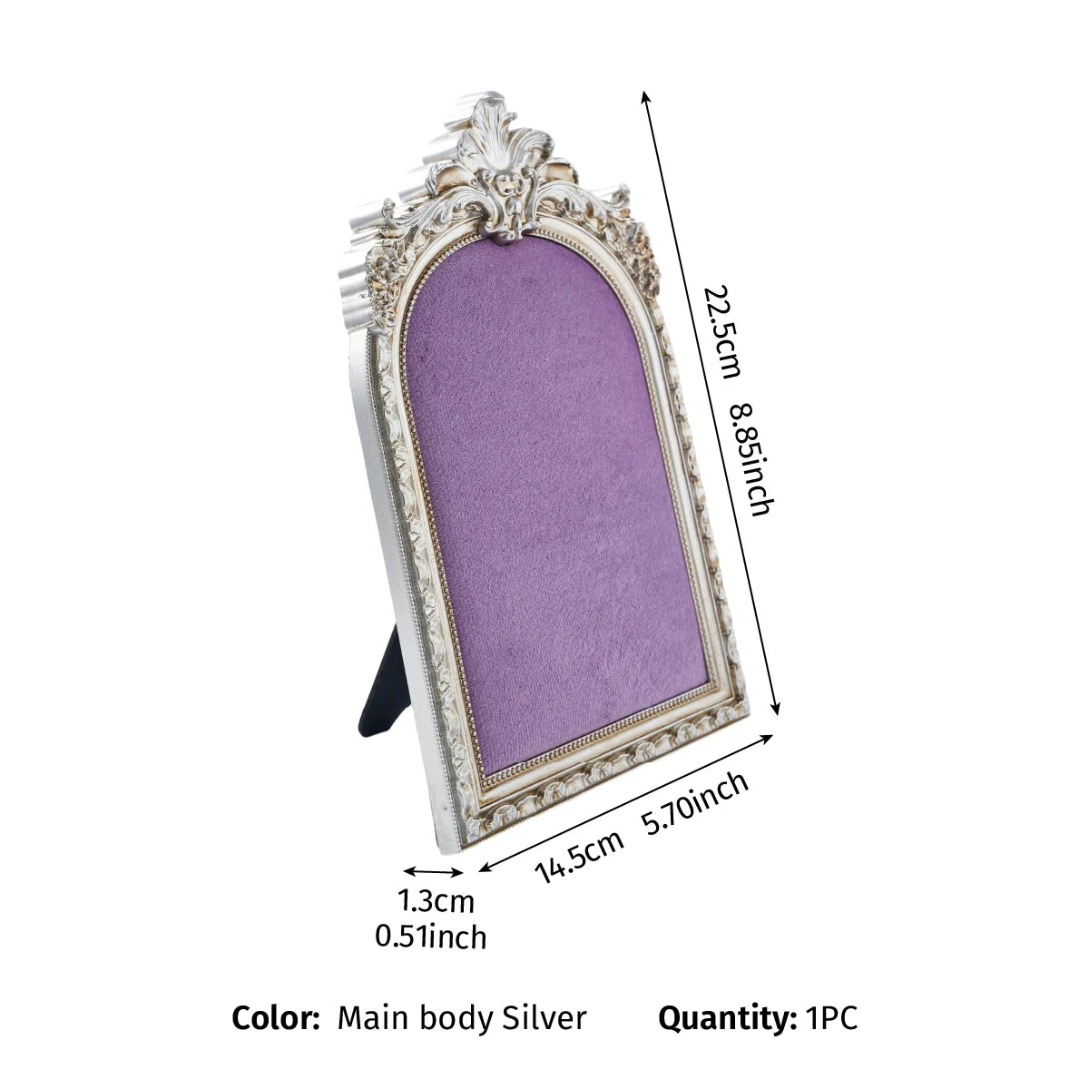 European-Style Velvet Jewelry Display Stand with Silver-Plated Floral Detail