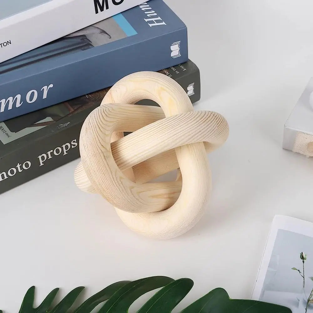 Hand carved light wood knot decor used as coffee table accent