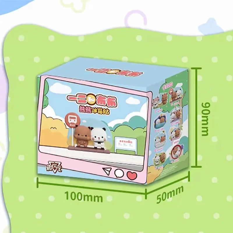 A box of Yier & Bubu Series fridge magnet collectible dolls featuring cute animal characters.