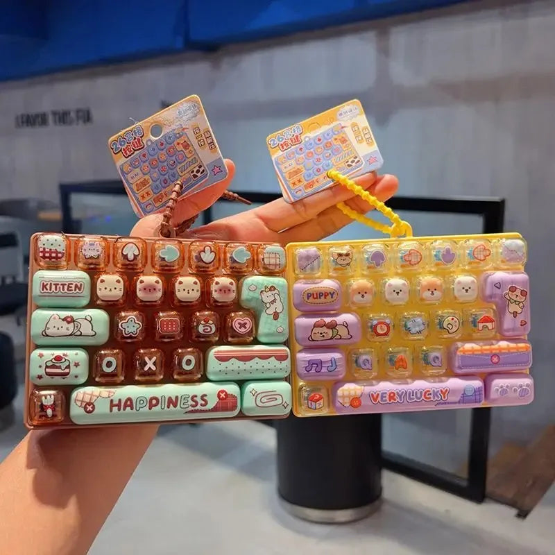 Giant Keycap Fidget Clicker Keychain Set