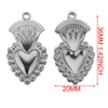 Gold Sacred Heart Charms for Jewelry Making