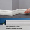 White 3D wall trim line baseboard border for modern home decor shown in profile view