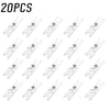 A collection of 20 clear plastic spring clips used for holding photos, papers, and crafts.