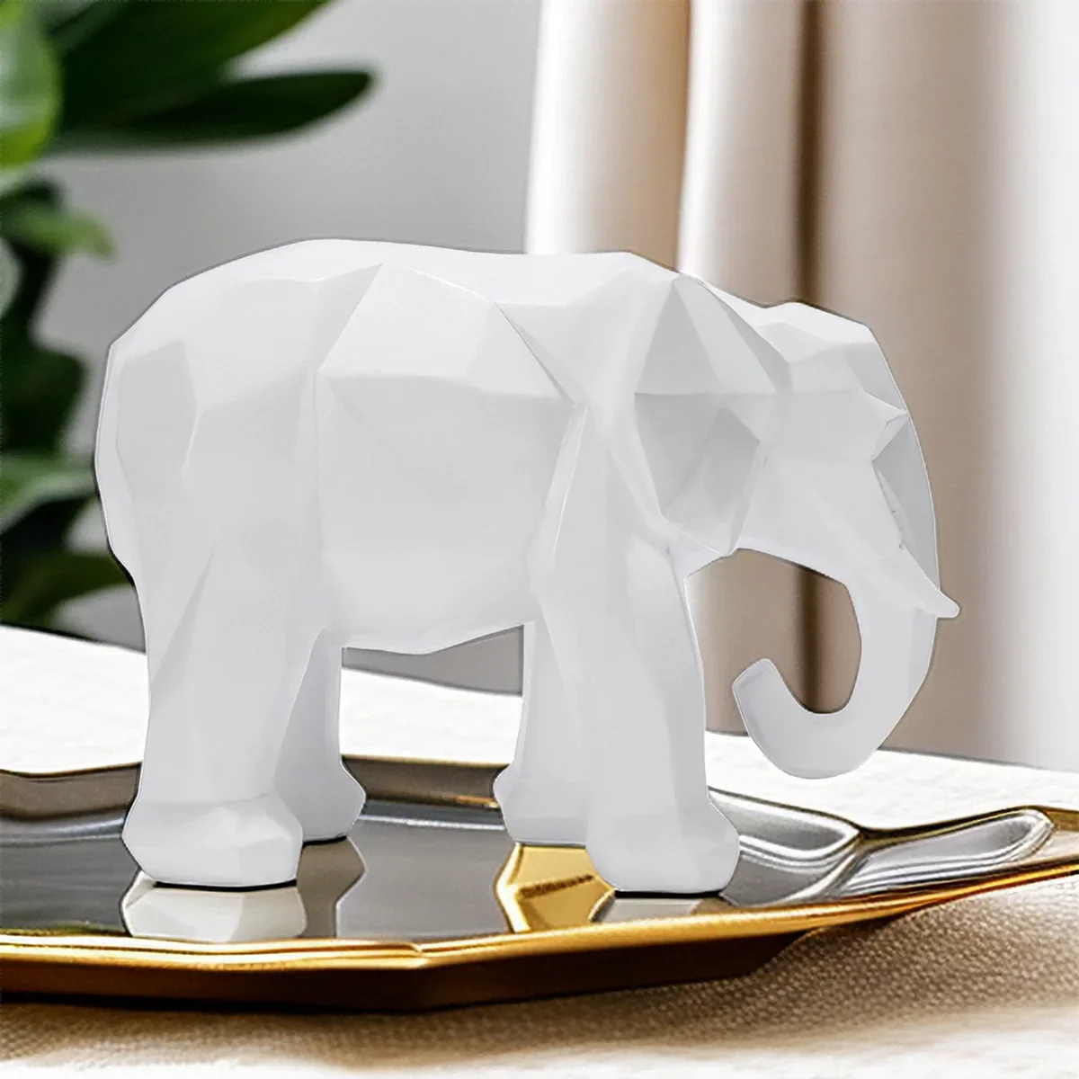 Boho Elephant Resin Statue – Handcrafted Ethnic Home Decor