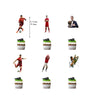 A kit for a soccer birthday party decoration featuring Cristiano Ronaldo figures and cupcakes.