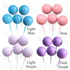 A set of 26 mermaid cake toppers featuring various shades of blue, pink, and purple balloons.