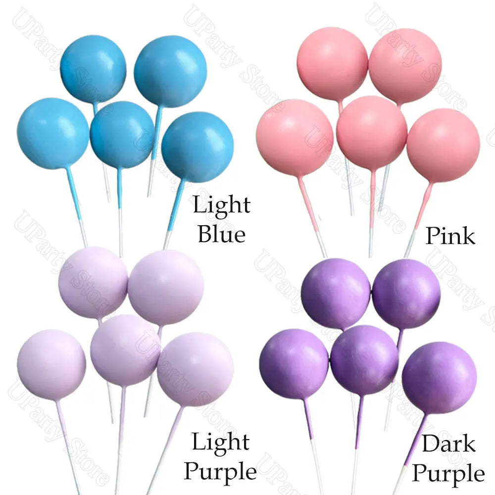 A set of 26 mermaid cake toppers featuring various shades of blue, pink, and purple balloons.