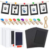 A kit containing handprint and footprint ink pads, including various colored pads and black silicone stamps.