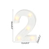 A white alphabet letter light shaped like the number 2 with warm white LED illumination.