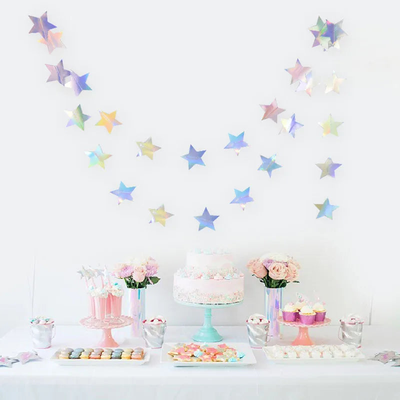 Gold Twinkle Star Paper Garlands