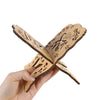 Elegant wooden book stand carved with intricate designs for holding Quran and holy books