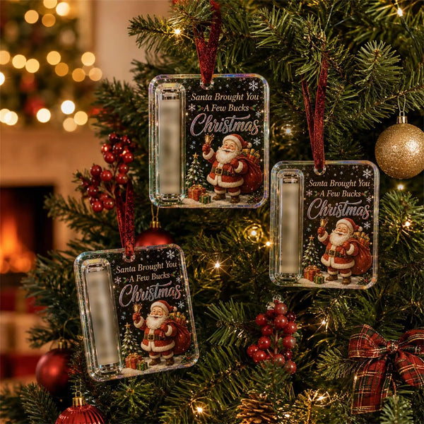 Crystal Clear Christmas Cash Gift Holder Ornaments