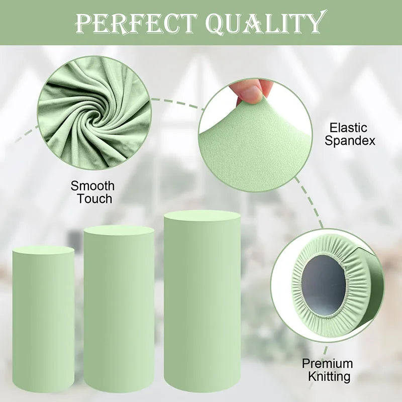 Spandex Cylinder Stand Covers for Weddings and Events