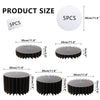 Five black folding dessert table cupcake display stands shown in various sizes and angles.